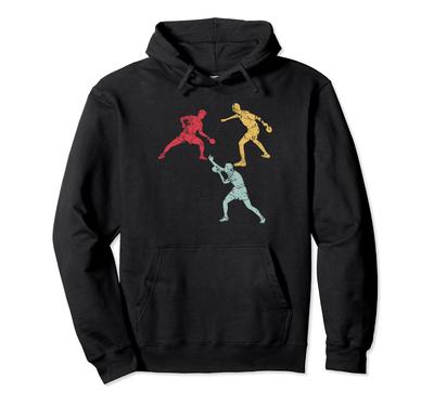 Table Tennis Player Silhouette Racket Ball Cool Youth Kids Hoodie