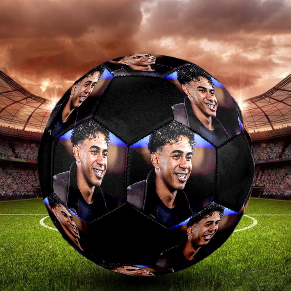Lamine Yamal Indoor Soccer Ball Colorful Machine Stitched PVC Size 5 Team Training Competition Ready Durable High-Bounce Cool Sports Gift