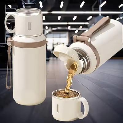 600ml Stainless Steel Coffee Cup Travel Thermal Mug Leak-Proof Thermos Bottle Tea Coffee Mug Office Business Style Thermos