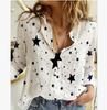 Polka dot printing casual long-sleeved linen shirt women's autumn and winter new women's clothing