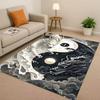 Yin Yang Chinesisches Tai Chi Natürliche Balance Kunst Wohnzimmer Rutschfester Bereichsteppich Weicher Teppich für Schlafzimmer Sofa Heimdekor Fußmatte