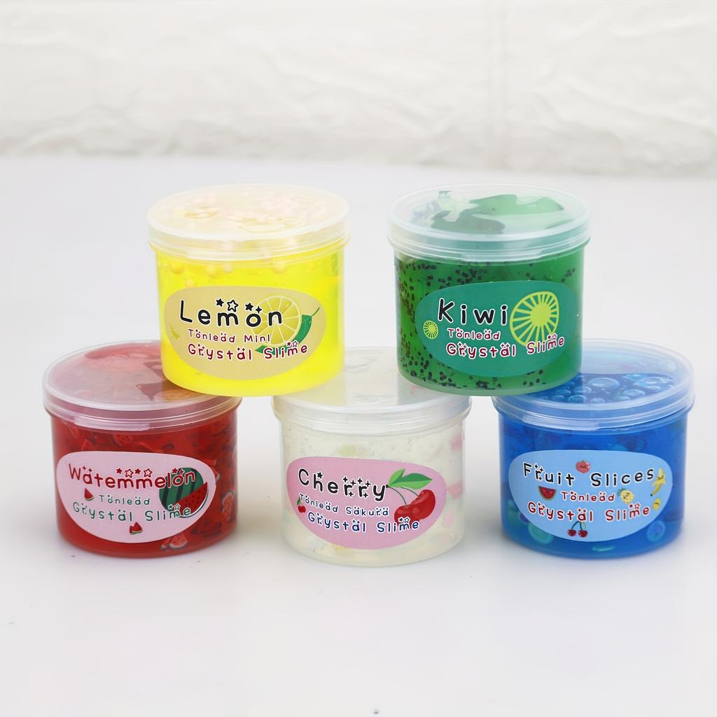 70ml Kristal Modder Slijm Fruit Modder Kokosnoot Modder Zachte Keramische Chip Fruit Schijf Kleur Modder Ontspannend Speelgoed Watermeloen Citroen Kers