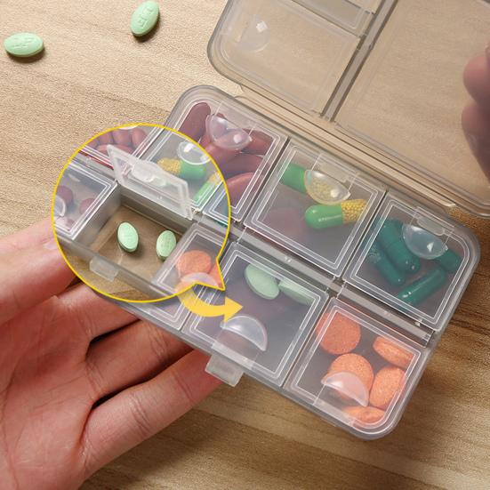 Pill Box Reusable Anti-crack Separated Moisture-proof Classified Store Pills Transparent Double-layer with Lid Medicine Box for Travel