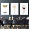 Modern Abstract Champagne Glass Canvas Painting Wall Art Wine Glass Posters and Prints for Living Room Kitchen Decoration Quadro