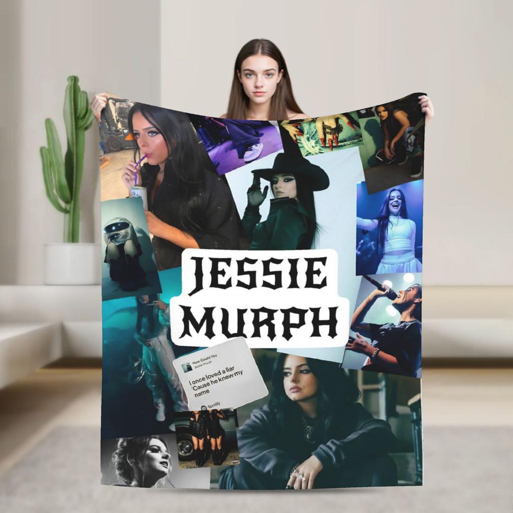Jessie Murph Hysteria Tour Flannel Blankets Super Warm Throw Blanket for Bedroom Travel Novelty Bedspread Sofa Bed Cover