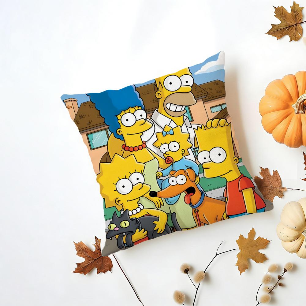 T-The Simpsons Cushion Cover Washable Linen Pillowcase Soft For Daily Sofa Bed Home Room Decor