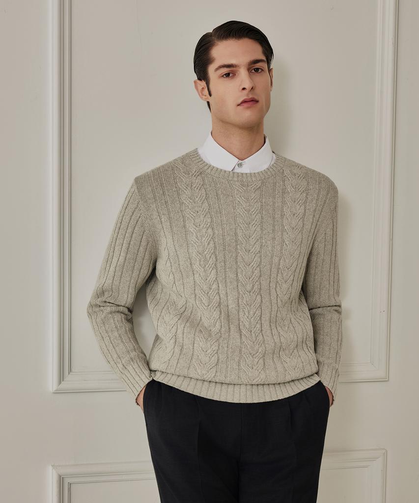 THEKNITCOMPANY (M) Abis Linen Cable Crewneck 2 Colors