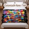 American Football Theme Soft Blanket Personalized Custom Name Text Print Warm Blanket Home Sofa Bedroom Decor