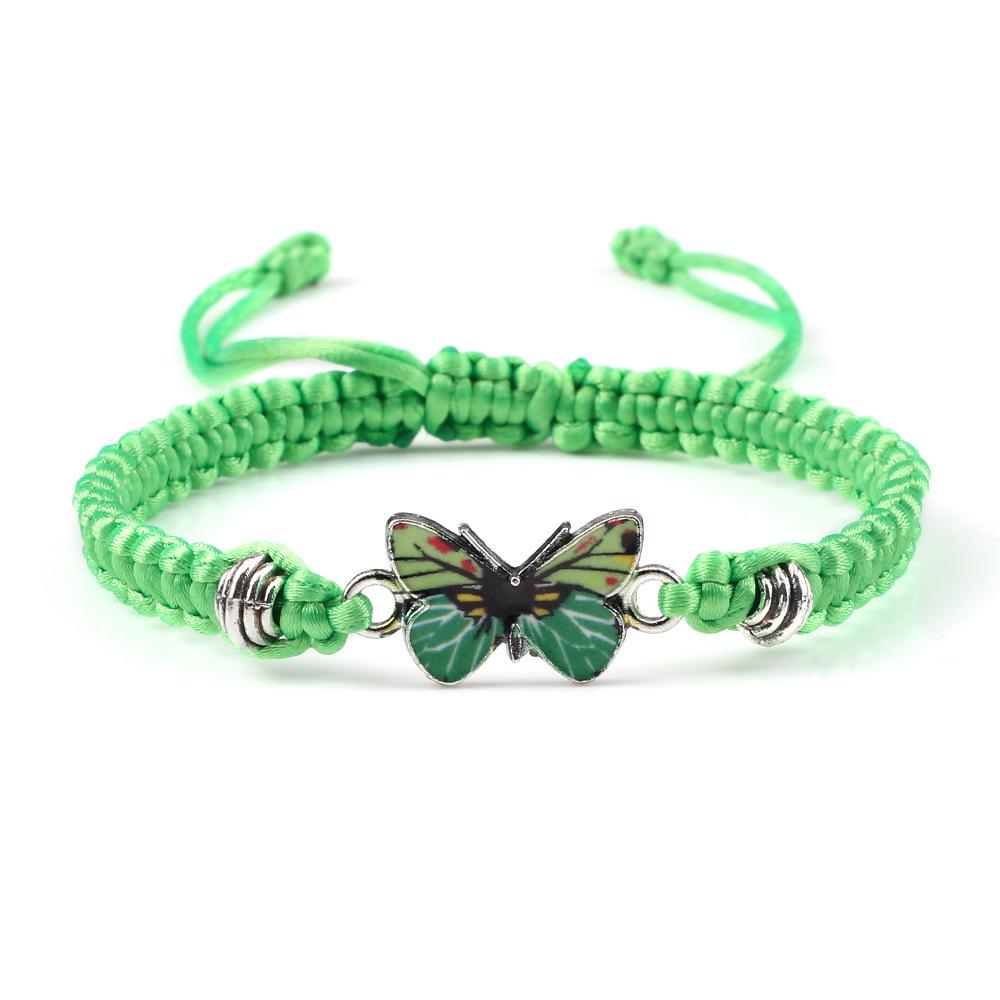 Couples' Red Rope Knot Bracelet: Hand-Woven Electroplated Jewelry for Men, Women, and Girlfriends - Butterfly Design, Wear As Bracelet or Anklet.