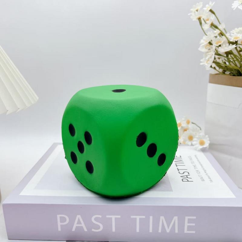 Large Soft Dice, Rounded Corner Colored Dots PU Material, Squeeze Stress Relief Entertainment Game Board Game Teaching Tool Toy, Big Dice