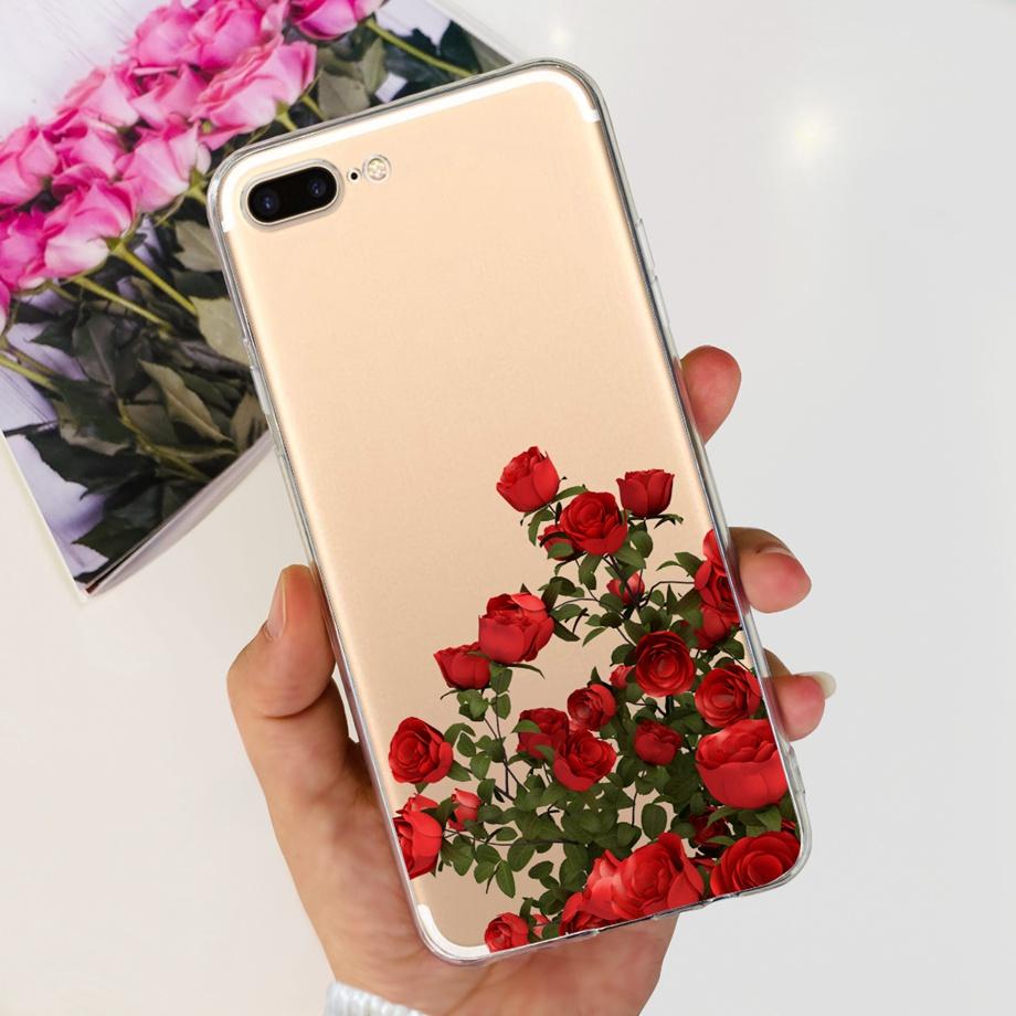 For iPhone 7 8 7Plus 8 Plus Phone Case iPhone SE 2020 Back Cover Soft TPU Transparent Silicone Bumper Flower Butterfly Coque Bag