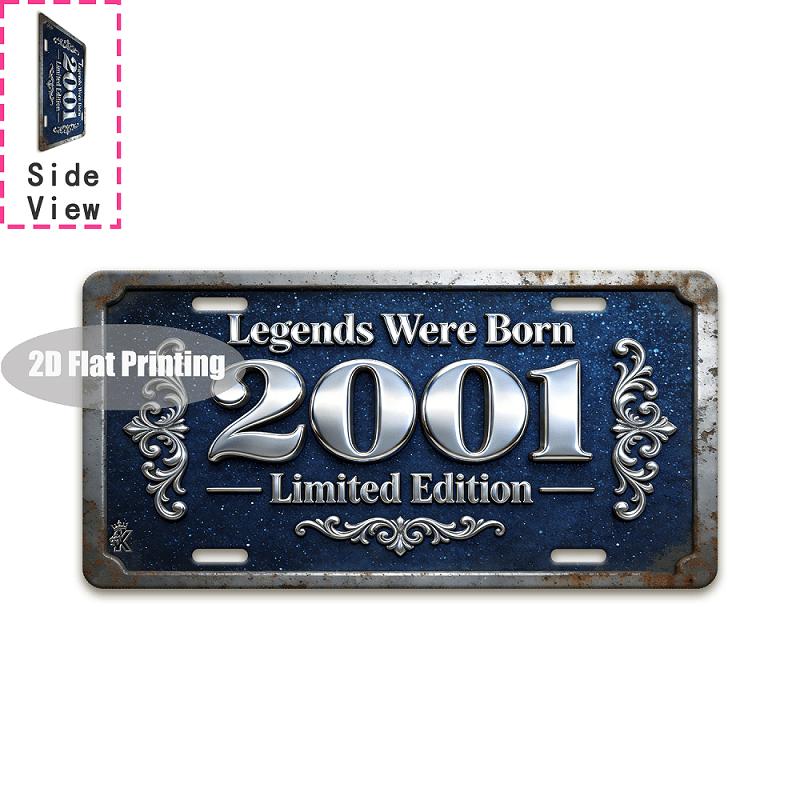 Tin Sign Vintage Durable Metal Plaque Wall Decor Home Office Bar Man Cave City Birth Year License Plate Wall Art
