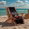 Ultrazachte Strandhanddoek met Racethema, Ideaal voor Zwembad - Kamperen, Duiken - Perfect Reis Essentieel, Levendige Strandhanddoek.