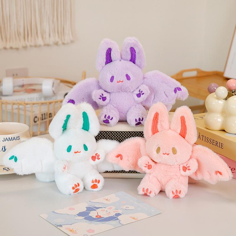 15cm Kawaii Pipistrello Coniglio Peluche Giocattoli Carino Pipistrello Coniglio Ciondolo Portachiavi Zaino Decorazione Peluche Animali di Peluche Bambola Bambini Regalo