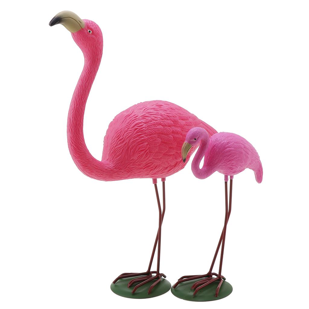 Flamingo Lawn Decor Plastic Animal Sculpture Bright Rose Red Ornament for Outdoor Home Garden