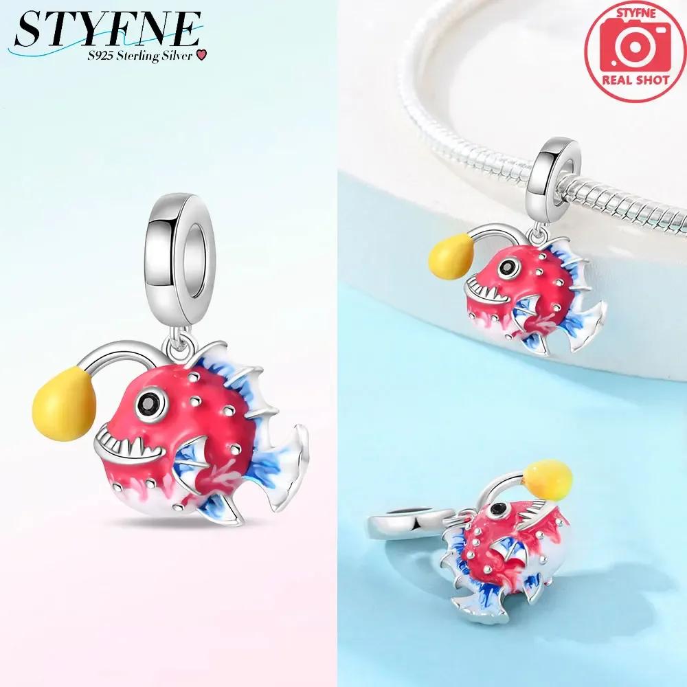 Copper Red Lantern Fish Sea Star Marine Shell Sea Snail Originalcharms Bead Fit Bracelet Diy Cute Gift Accessory Jewelry