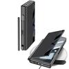 Samsung Z Fold6 Telefone Móvel Couro Quitina Suporte Tela Dobrável Anti Queda Capa Flip Capa de Couro Película Slot para Caneta Integrado