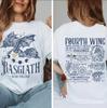 ZX TEE Fourth Wing Double Side T-Shirt Basgiath War College Shirt Dragon Rider Women's New Casual Short Sleeves Printed T-Shirt