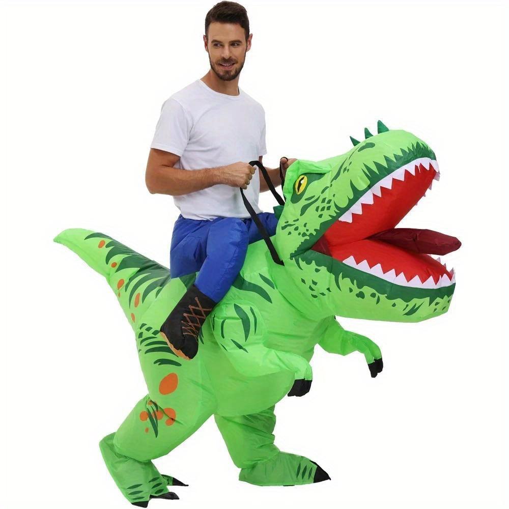 1pcs Halloween Adults Inflatable T-Rex Dinosaur Costume Suit Cosplay Funny Air Blow-up Suits Carnival Christmas Theme Party