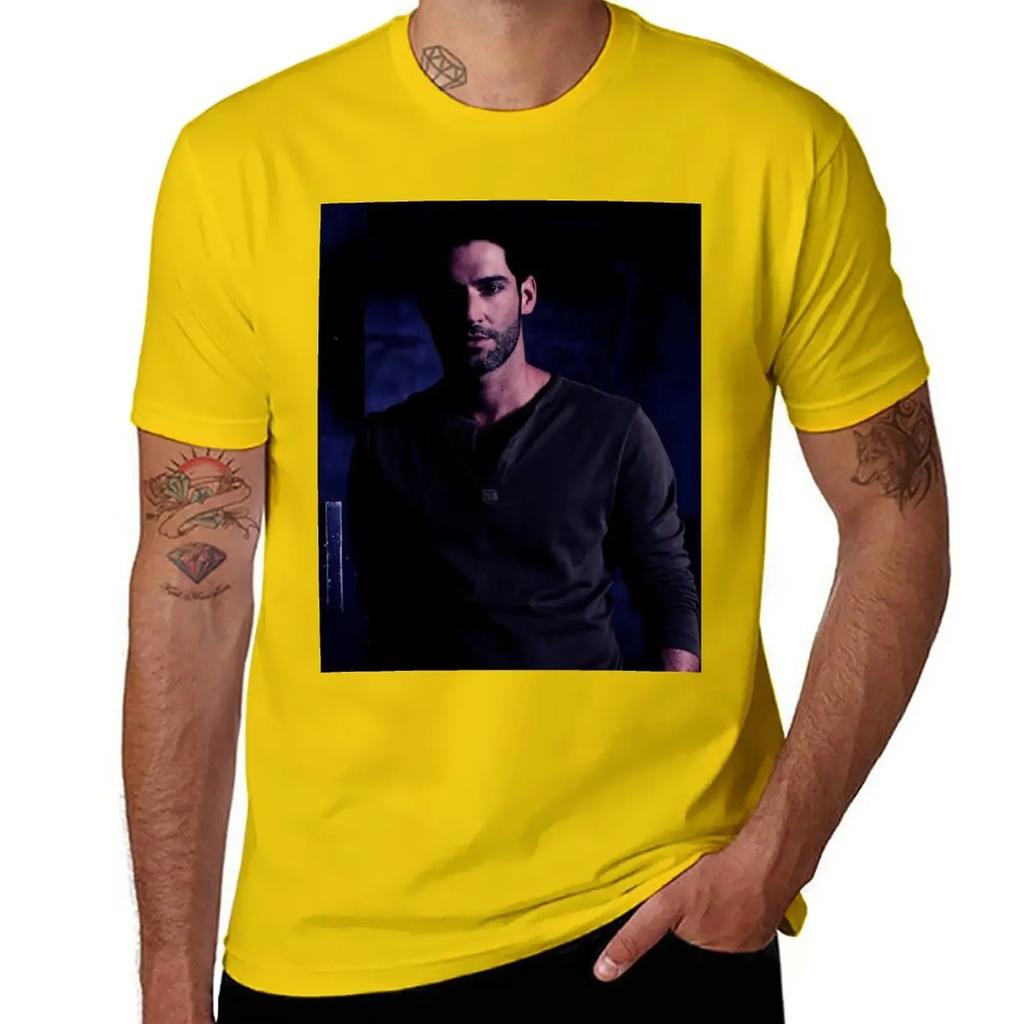 T-shirt de nuit Tom Ellis t-shirts pour hommes surdimensionnés poids lourds