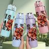 1PC Tis The Season Bow Western 750ml Color Plastic Sports Water Bottle Leakproof Flip Straw Lid Suitable for Sports Office Home Use