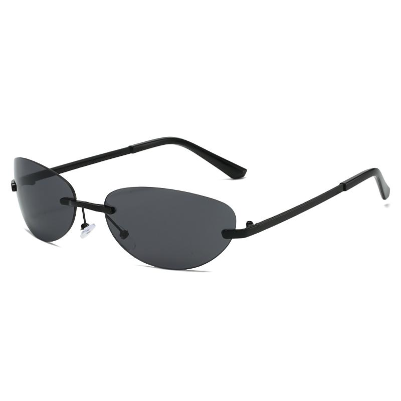 Stylish Rimless Sun Glasses Lady Oval Eyeglasses Men Women Vintage Design Sun Glasses Outside UV400 Eyeglasses