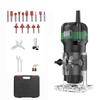 800W Compact Wood Router Tool Handheld Palm Router for Woodworking with 6 Variable Speed Electric Trimmer Wood Router