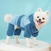 Windproof Dog Hooded Jumpsuit Winter Warm Adjustable Dog Raincoat Thick Velvet Comfortable Dog Four Legged Clothes Indoor