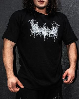 Y2K Black T Shirt With White Horror Pattern Skulls Snakes Spider Design Unique Gothic Style Street Trendy Dark Aesthetic Top