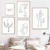 Abstract Minimalist Line Woman Wall Art Canvas Painting Nordic Aesthetic Posters And Prints Wall Pictures For Living Room Decor