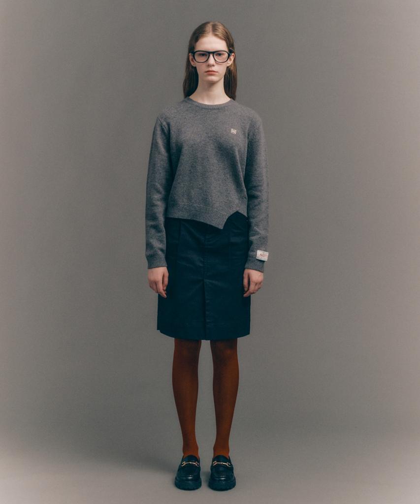 Seteo Dublin Asymmetrical Cashmere Blend Knit Classic Charcoal (Type A)