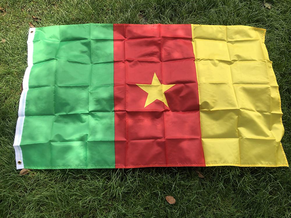 SKY FLAG Free Shipping Cameroon Flag Banner 90x150cm Polyester Hanging Cameroon National Flags Cameroon Banner Home Decoration