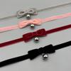 2025 Women's Sexy Velvet Bow Choker Bell Pendent Necklace Clavicle Chain Lady Elegent Cute Jewelry Accessory Girl Gifts