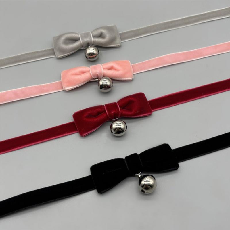 2025 Women's Sexy Velvet Bow Choker Bell Pendent Necklace Clavicle Chain Lady Elegent Cute Jewelry Accessory Girl Gifts