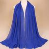 Plain Pearl Bubble Chiffon Gold Diamond Glitter Instant Hijab Shawl Lady Wraps and Scarves Headband Arab Maxi Muslim Sjaal