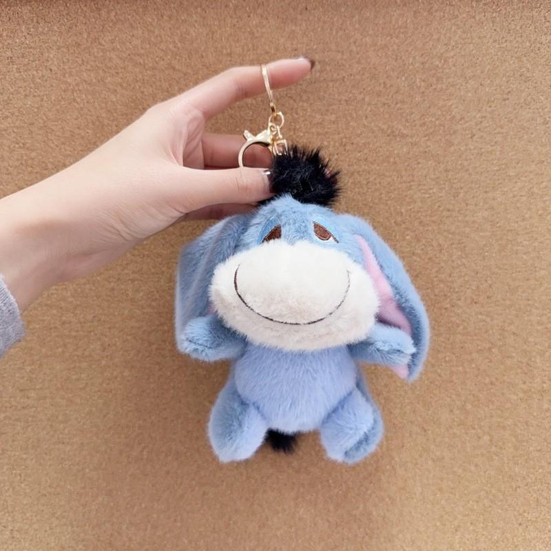 Cartoon Inspired Plush Pooh Piglet Keychain With Metal Chain For Gift And Accessories