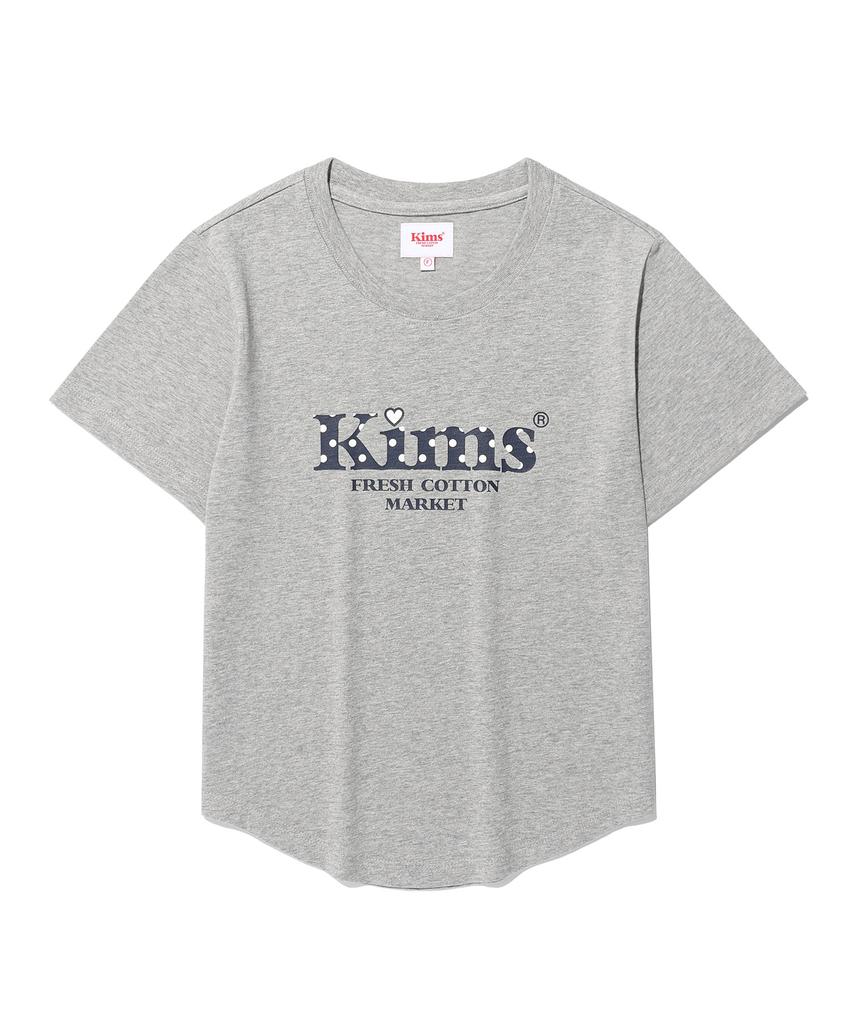 Kimseupeulesikoteunmakes Kims Bam Logo Dot Tee Gray
