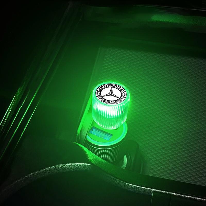 1Pcs Sport USB LED Car Light Auto Interior Atmosphere Light For Mercedes Benz AMG W212 W205 W246 W177 W176 W213 GLC GLE GLS ML Welcome Laser Logo
