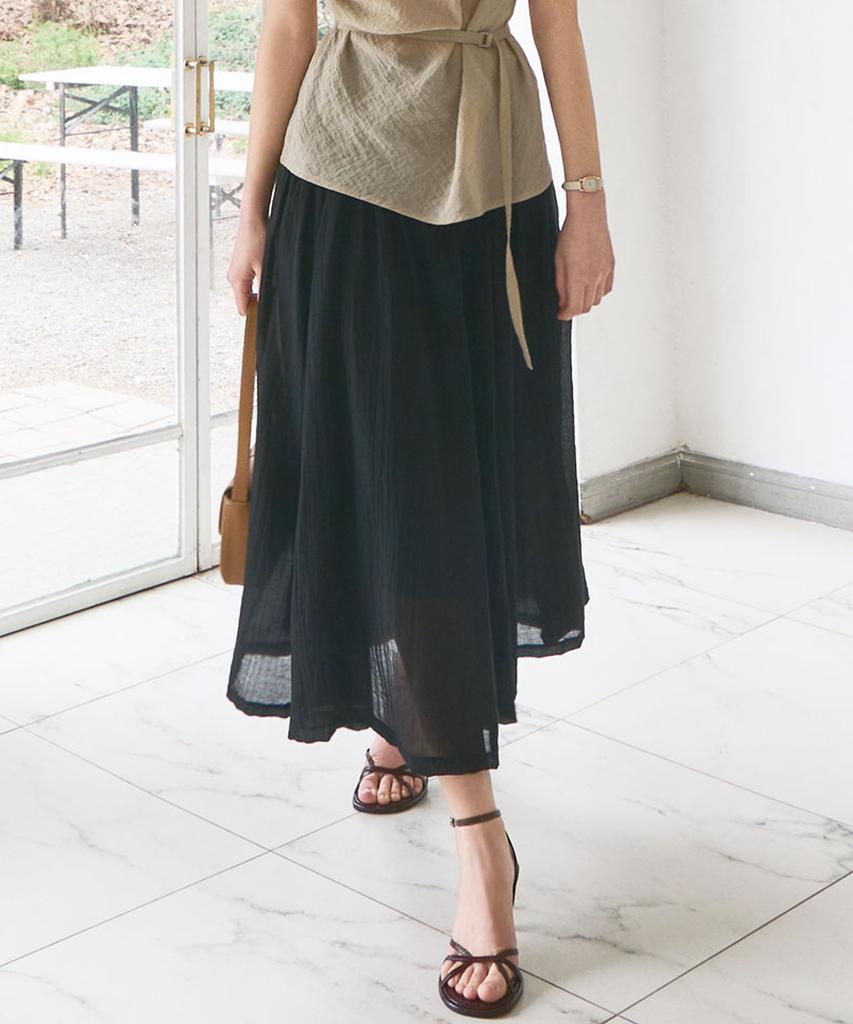 Slow Lolly Air Flow Long Skirt_2 Colors