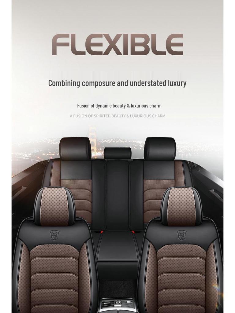 Cuscino per Sedile Auto in Pelle Nappa – Cinque Posti, Copertura Completa, Quattro Stagioni, Pronto per l'Estate