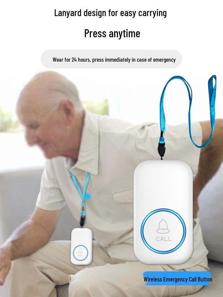Elderly Wireless Remote Call Button: Emergency Alarm and Doorbell