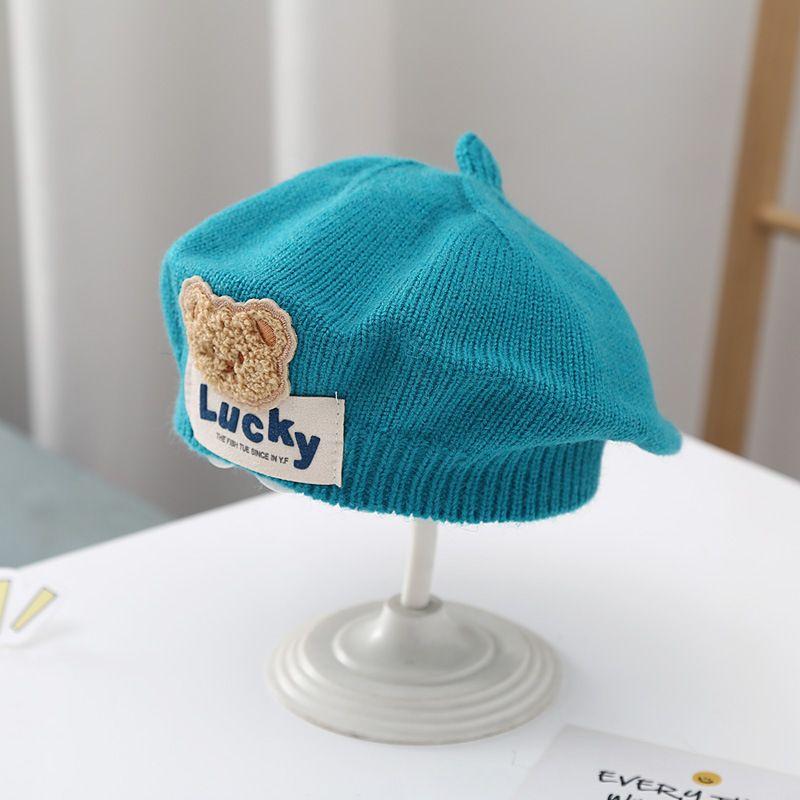 Čiapka Flower Baby Baret Zimná teplá pletená čiapka s čiapkou s čiapkou pre dojčatá Dievčatá kórejské batoľatá princezná Artist Jednofarebné maliarske čiapky