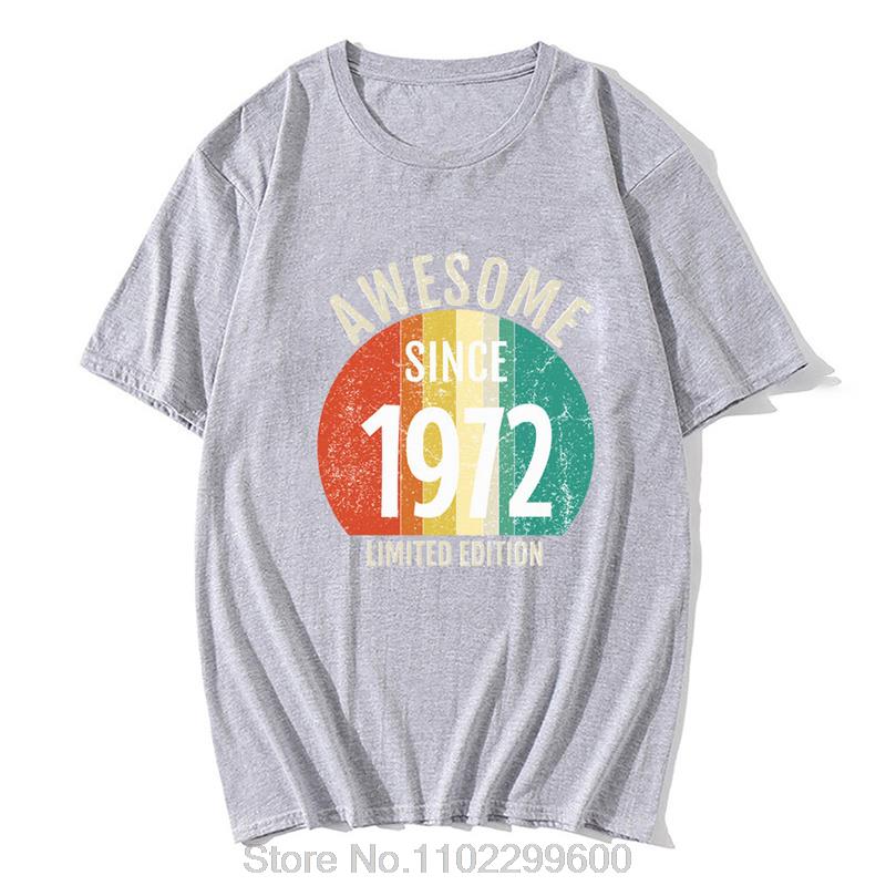 Made Awesome Since 1972 T Shirt Retro 90s Tshirt Summer Cotton Oversized Tshirt Men Tops Casual Print Tees Streetwear