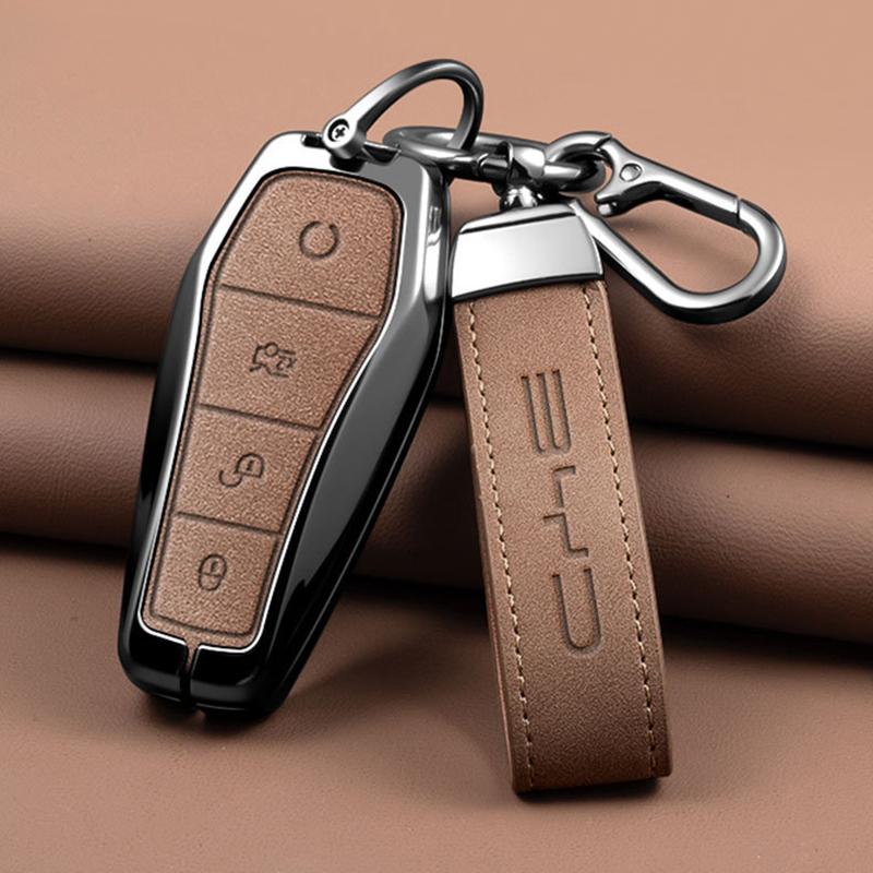 Zinc Alloy Car Key Case Cover For Byd Seal U Dmi Song Plus Atto 3 Han Ev Dolphin Mini Sealion 7 Protection Key Cover Accessories