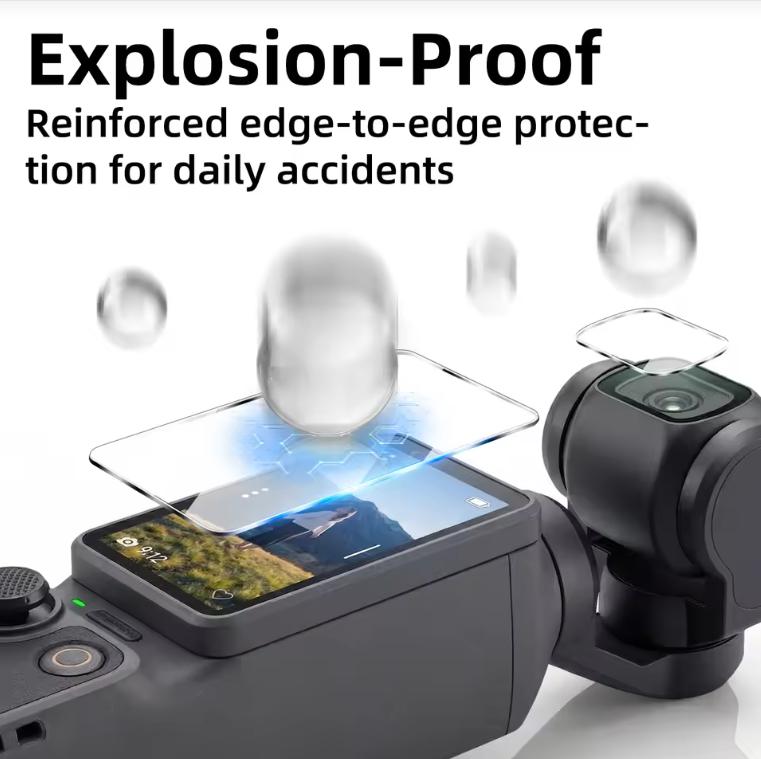 Accessories Set for DJI OSMO Pocket 4, Screen Protector & Lens Protective Case & Storage Bag & ND Filter & Selfie Stick Tripod