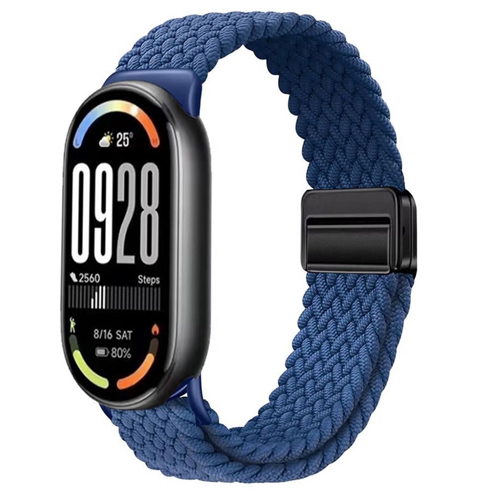 Nailono kilpinė apyrankė Xiaomi Mi Band 10 dirželiui Pintas apyrankės kvėpuojantis riešo dirželis XiaoMi Band 8 9 10 NFC Magnetinis užsegimas Diržas