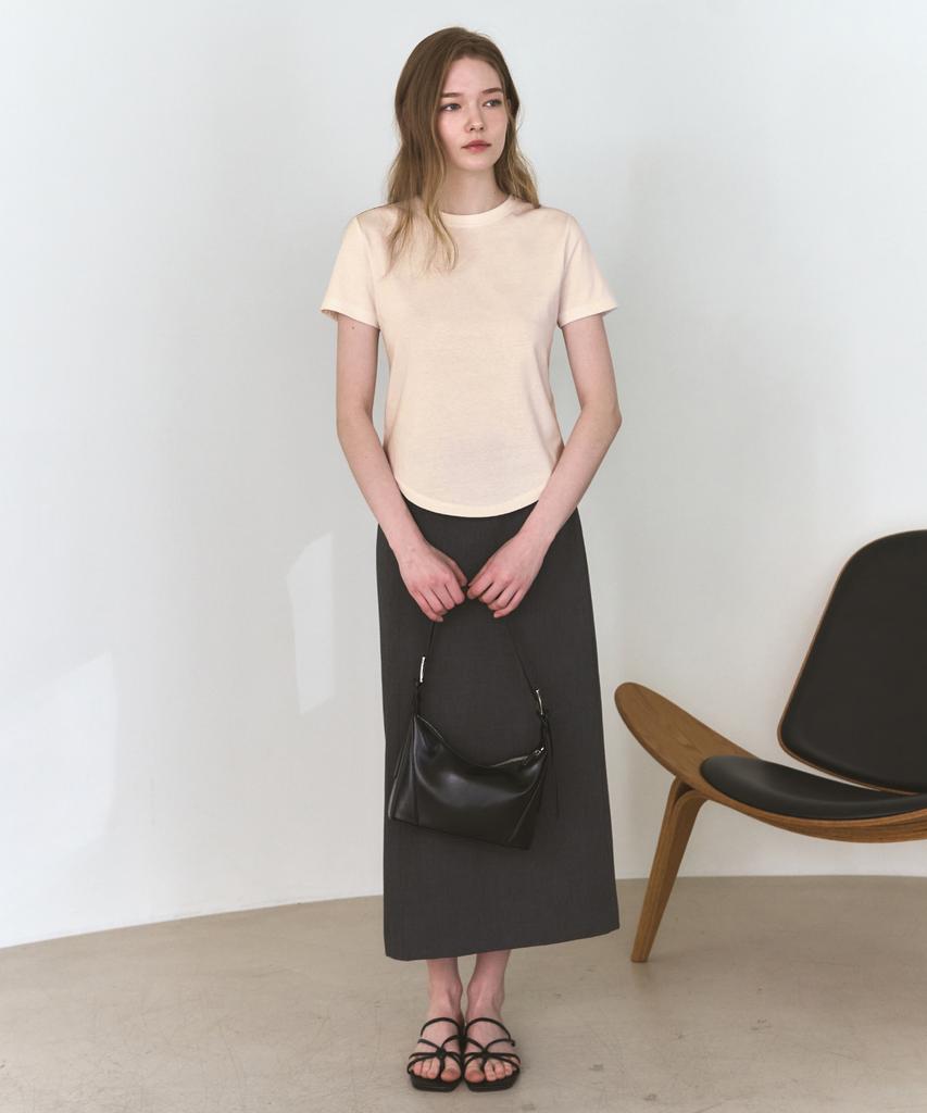 Deuloupisumeon Supima Silket Slim Short Sleeve T-Shirt [Cream]