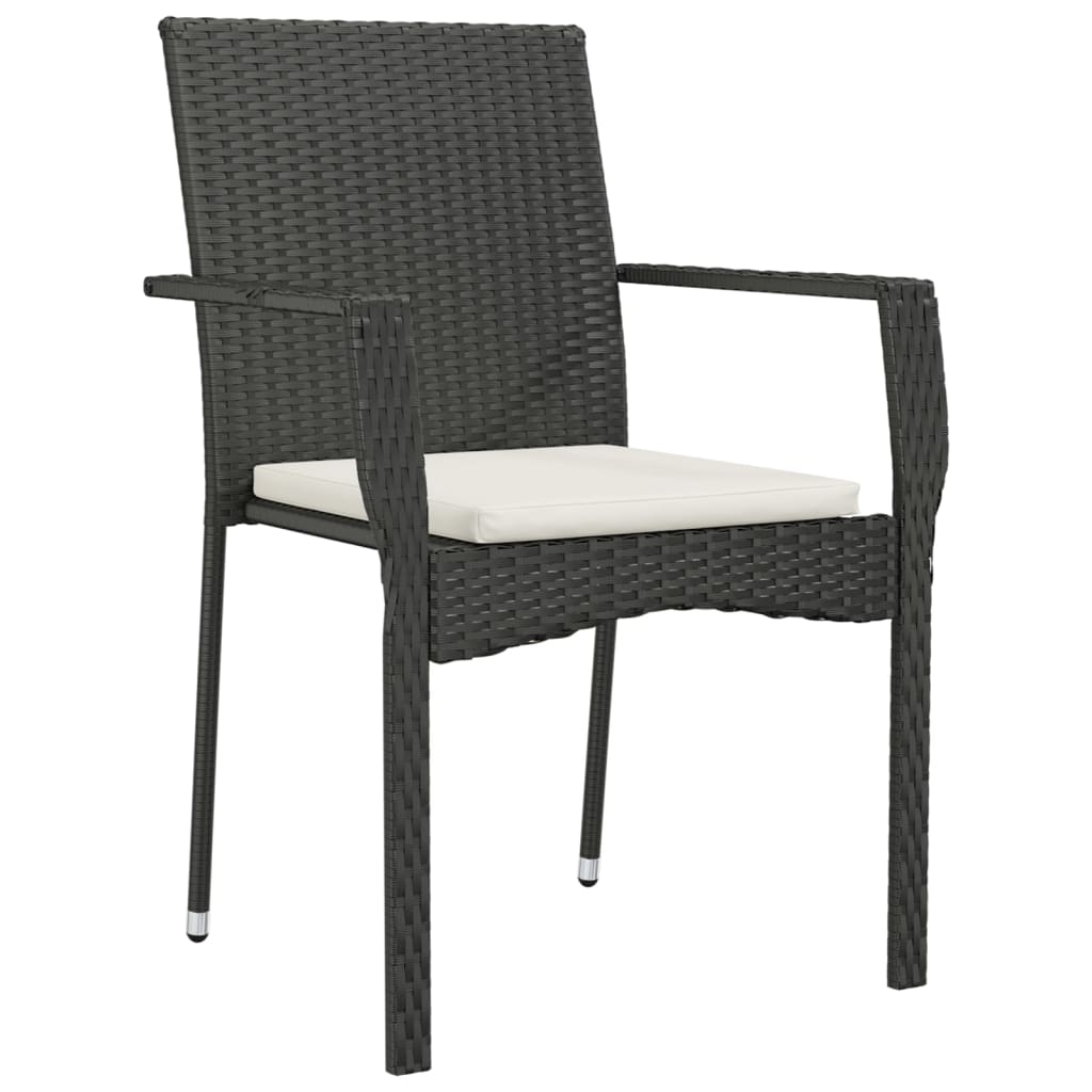 Vidaxl 5-Cz. Juego de Muebles de Jardín con Cojines, Negro, Ratán Sintético