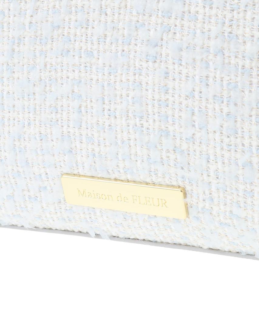Maison De FLEUR Tweed Frill Handle Shoulder Bag, Blue Tote Bag, 08000045900