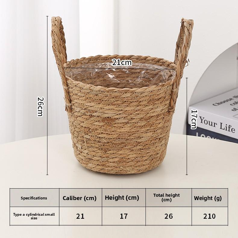 Xiaomi Straw Flower Pots Sea Grass Potted Flower Baskets Woven Baskets Handmade Flower Pots Bamboo Woven Rattan Baskets